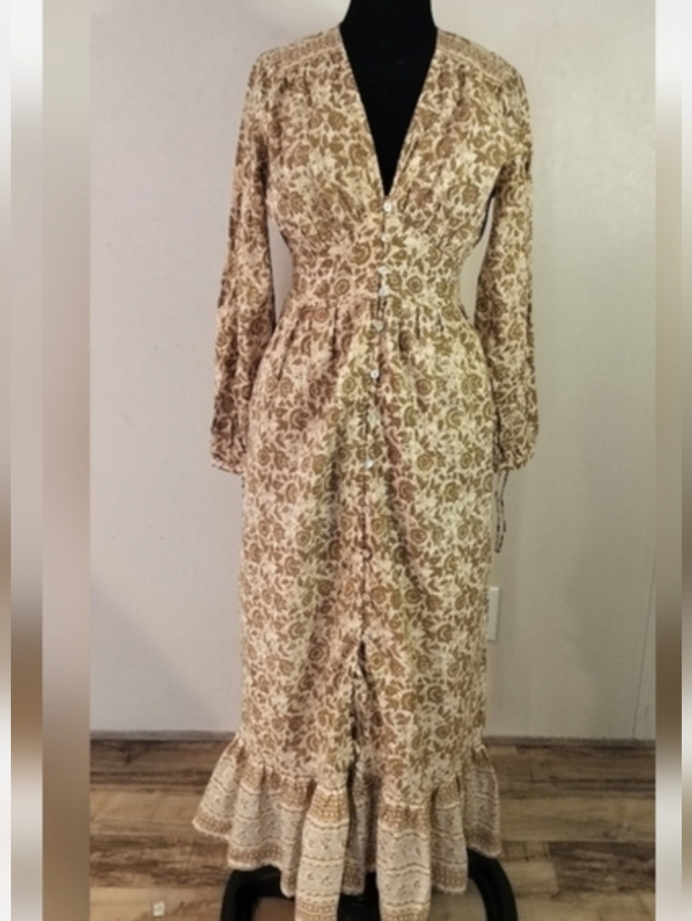 Cleobella Vintage-Inspired Floral Long Sleeve Dress